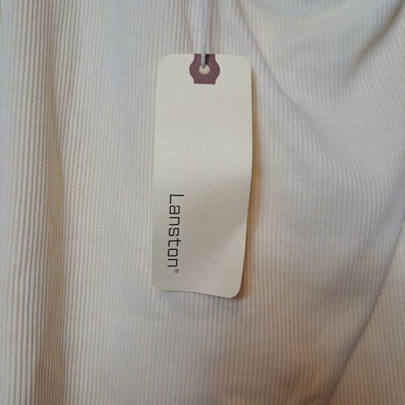 Lanston Revolve Declan One Shoulder Tank Top Butter Ribbed Stretch Womens XS NWT - Picture 5 of 10